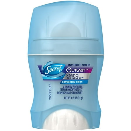 Secret Outlast Invisible Solid Antiperspirant & Deodorant, Completely Clean 0.50 oz (Pack of 3)