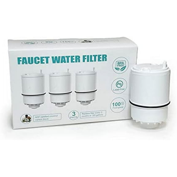 Nispira RF3375 Compatible Water Filter Replacement For All PUR Faucet Filtration Systems | Removes Chlorine, Lead, Odor, Color | 3 Months Filtration | Pack of 3, Not OEM