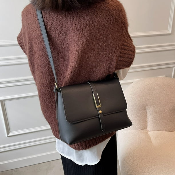 Guardurnaity Bolsos practicos de lujo comodos y de moda de la PU de los bolsos del disenador para el articulo moderno de la mujer Bolsas de mensajero y de hombro negro