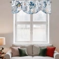 thumbnail image 2 of Blue Turtle Coastal Tie Up Valance Curtains for Windows, Kitchen Curtains Window Treatments, Octopus Summer Beach Coral Starfish Seahorse Short Window Valances for Bedroom Bathroom Cafe 42"x12", 2 of 8