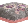 thumbnail image 6 of 18" X 18" Taupe And Purple Zippered 100% Cotton Throw Pillow With Embroidery, 6 of 9
