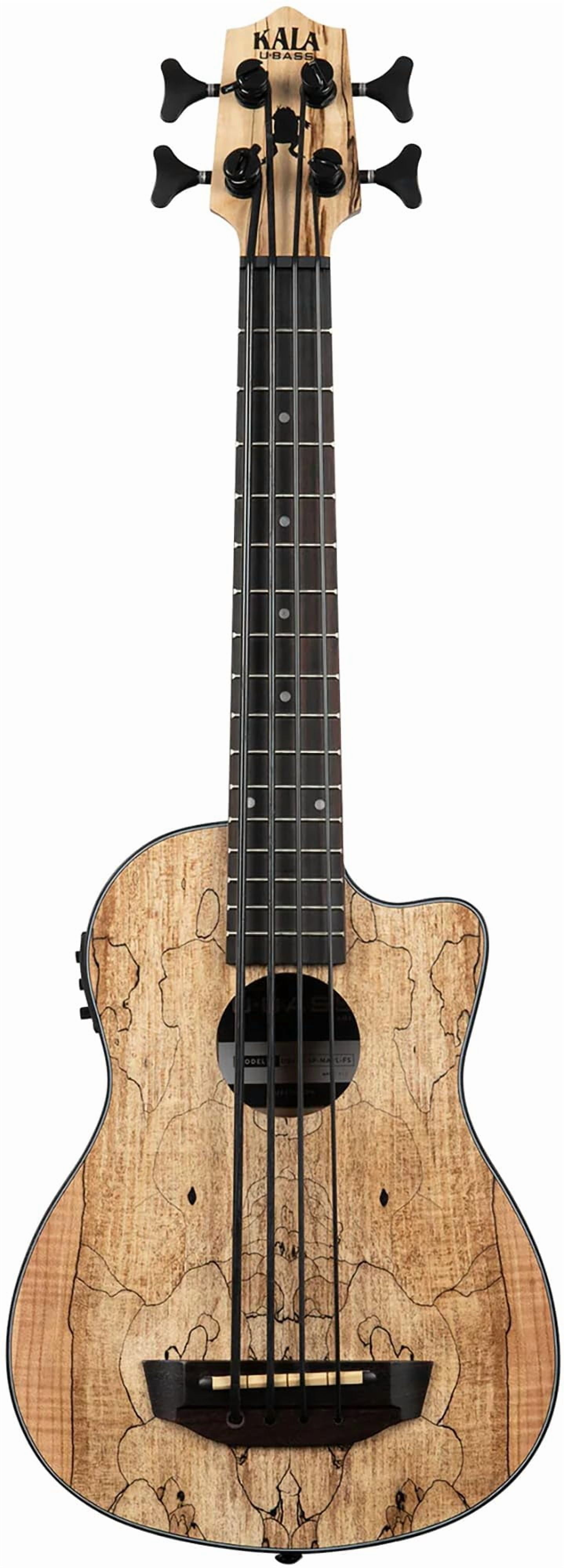 Kala UBASS-SP-MAPL-FS Spalted Maple Acoustic-Electric U-Bass Bundle with Case, Tuner, Austin Bazaar Instructional DVD, and Polishing Cloth