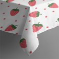 thumbnail image 3 of Red Strawberry Plants Fruit Dot White Pattern Rectangle Tablecloth 60"x84",Waterproof Polyester Rectangle Table Cloth, Wipeable Spillproof Polyester Tablecloth for Dining, Camping, Indoor and Outdoor, 3 of 5
