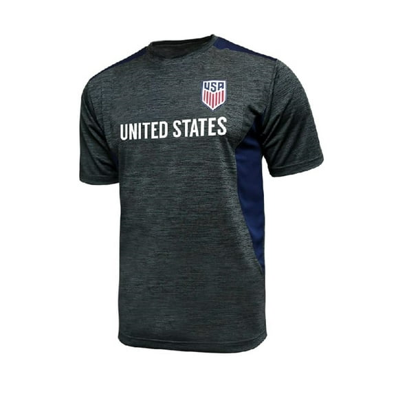 Icon Sports Official Licensed U.S. Soccer USMNT Game Day Poly Shirt Space-Dye - Large