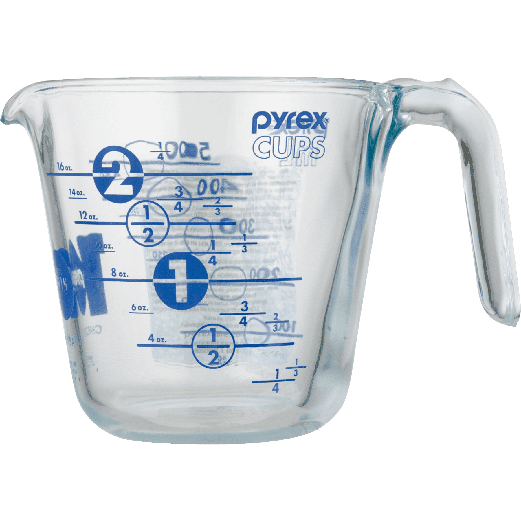 Pyrex 2 Cup 500ml 100th Anniversary Glass Measuring Cup Blue USA