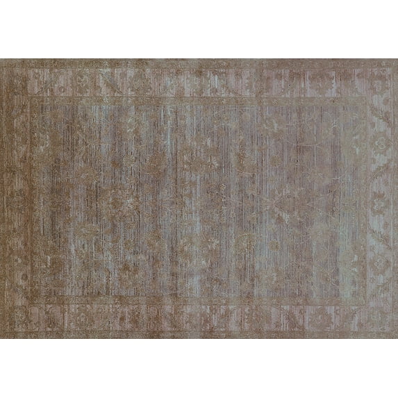 Ahgly Company Indoor Rectangle Oriental Turquoise Blue Industrial Area Rugs, 3' x 5'