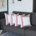 thumbnail image 1 of Decorative Throw Pillow Cover Set of 4 Greek Key 40" x 40" White & Red Square for Couch, Bedding, 1 of 5