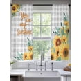 thumbnail image 3 of Sunflower Sheer Curtains 72 Inches Long 2 Panels Set, Window Sheer Curtains for Living Room/Bedroom, Summer Botanical Checkered Yellow Floral Light Filtering Rod Pocket Curtain 52''x72''x2, 3 of 8