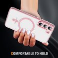 thumbnail image 5 of Allytechgroup Galaxy S23 FE Magnetic Case, Clear Back Cover Not-Yellowing Anti-Scratch Magsafe Compatible Wireless Charging Shockproof Bumper Phone Case for Samsung Galaxy S23 FE, Pink, 5 of 7
