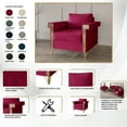 thumbnail image 6 of Castle Place Comtemporary Glam Velvet Upholstered Armchair, Carribean Green, 6 of 7