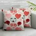 thumbnail image 3 of COMIO  Girly Lips Pillow Cover Hand Drawn Pink Rose Heart Abstract Style Decorative Pillow Cover Valentine's Day Romantic Love Square Soft Throw Pillow Cover for Living Room Couch,, 3 of 5