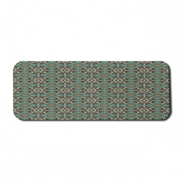 Retro Computer Mouse Pad, Vintage Flowers with Trippy Leafage Swirled Branches Abstract Foliage Forest Idyllic, Rectangle Non-Slip Rubber Mousepad Large, 31" x 12", Multicolor, by Ambesonne