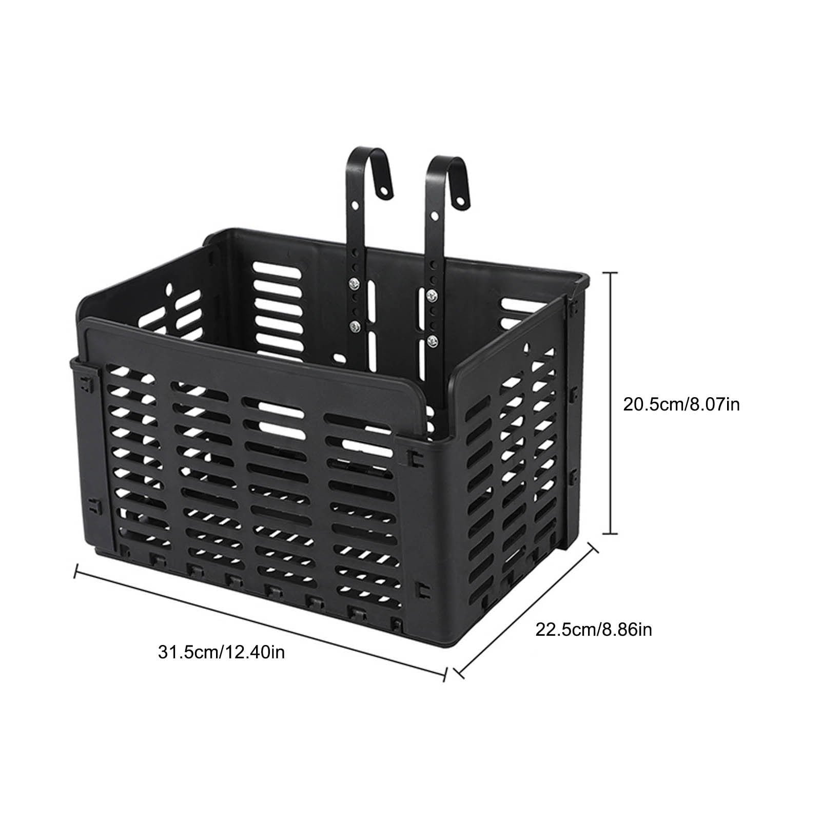 Foldable Bike Basket, Quick Dismantling Multifunctional Basket 31.5x22.5x20.5cm, Polypropylene Front Cargo Basket