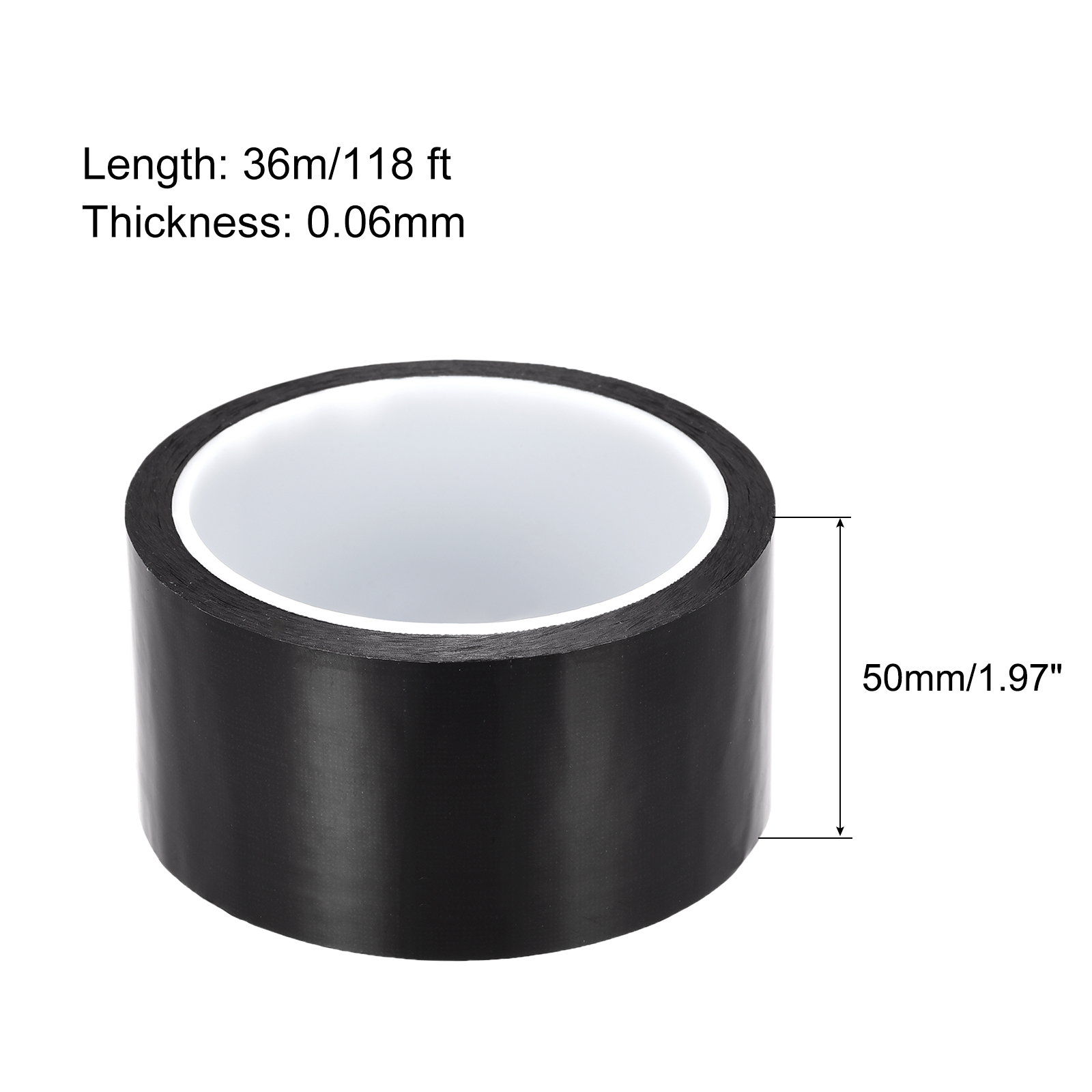 Unique Bargains Adhesive Conductive Protection Masking Tape Black 1.97"