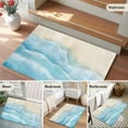 thumbnail image 5 of Rectangle Area Rugs 2 x 3 Ft, Blue Beige Non-Slip Residential Carpet, Summer Beach Coastal Nautical Ocean Indoor Crawling Mats Runner Rugs for Living Room/Dining Room/Bedroom, 5 of 8