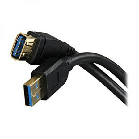 Rosewill 1.5 ft. USB3.0 A Male to A Female Extension Cable, Gold Plated, Black Model