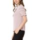 thumbnail image 4 of Blusa de manga corta con volantes y lazo en el cuello para mujer Inspire Chic, color rosa, talla S, 4 of 8