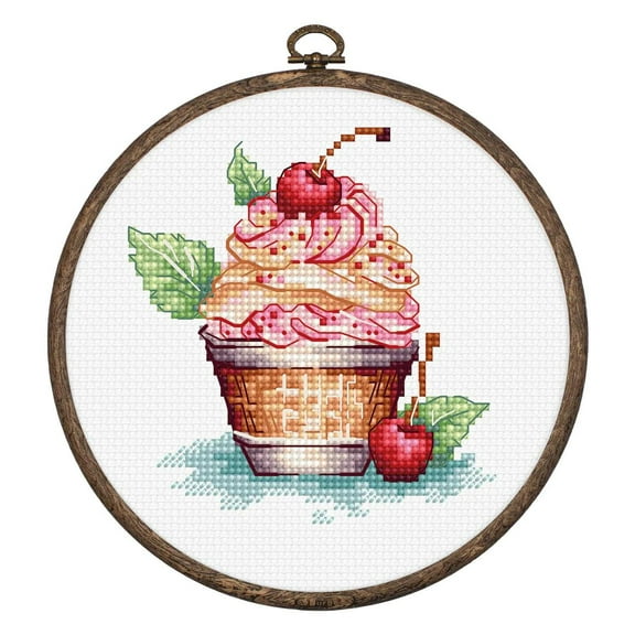 Luca-S Cherry Ice Cream Counted Cross-Stitch Kit