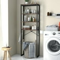thumbnail image 2 of Costway 4-Tier Over the Toilet Storage Rack Freestanding Bathroom Organizer Rustic Brown, 2 of 10