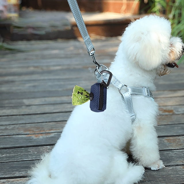 Practical Dog Poop Bag Dispenser for Outdoor Walking Pet Waste Bag Holder with Mesh Fabric Convenient Accessory for Dogs Easy Attachment Durable Travel Companion