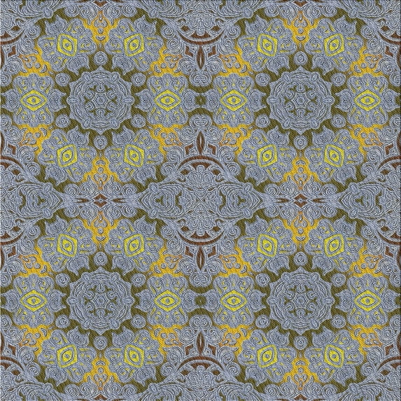 Ahgly Company Machine Washable Indoor Square Transitional Pale Silver Gray Area Rugs, 4' Square