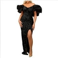 thumbnail image 2 of QIPOPIQ Robes Formelles pour Femmes Robes Formelles Manches Courtes Couleur Unie Tendance Robe d'Été à Volants Col en V Tempérament Paillettes Longue Robe de Banquet Soirée 2023 Offres, 2 of 5