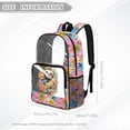 thumbnail image 7 of ZIATUBLES Clear Backpack Heavy Duty, Tropical Sloth Flower Printed Fabric & PVC Transparent Bookbag with Reinforced Strap, Large Capacity See Through Backpack for School, Travel, 7 of 7
