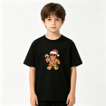 thumbnail image 2 of Gingerbread Man Boys Graphic Tee, Funny Christmas Santa Candy Cane 100% Cotton Kids Short Sleeve T-Shirt, 2 of 5