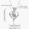 thumbnail image 3 of Leander Rosy Reverie Birthstone Necklace for Women Sterling Silver Genuine or Created Gemstone Rose Flower Heart Pendant Necklace Anniversary Birthday Gifts for Women Mom Wife Her, 3 of 5
