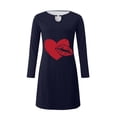 thumbnail image 3 of Qertyioot Cadeau de la Saint-Valentin! Imprimé Saint-Valentin pour Femmes Mode Décontractée Robe Pull à Manches Longues Col Rond, 3 of 4