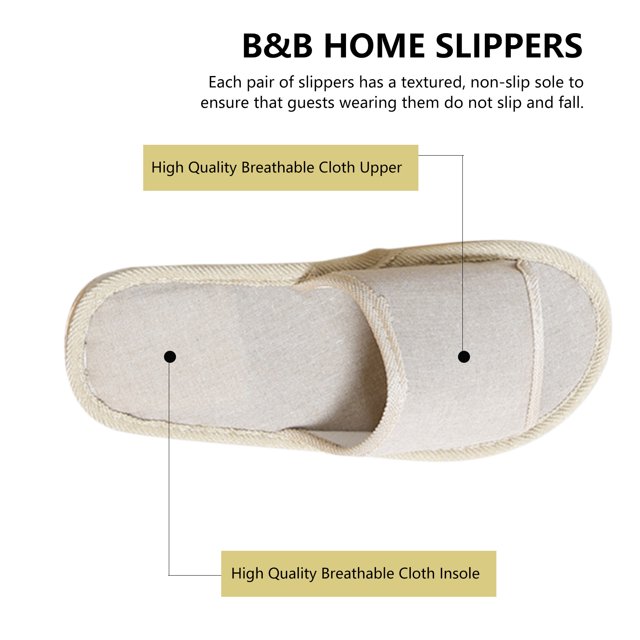 Bolsa Pantuflas de Casa - Pantuflas de Casa de Lino con Punta Abierta (Beige 29cm) Ehuebsd Nuevos Originales