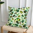 thumbnail image 6 of Throw Pillow Covers, Green Avocado (2) Soft Square Pillow Cases with Invisible Zipper for Couch Bed Sofa, Farmhouse Fall Home Decor 16"x16", 6 of 7