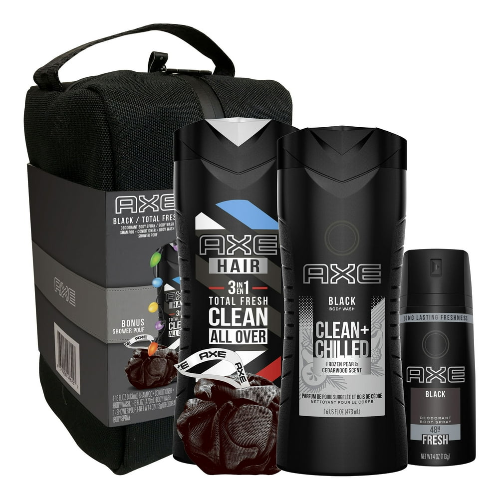 AXE Gift Set Shower Bag with Body Spray, Antiperspirant