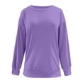 thumbnail image 4 of JGGSPWM Womens 2024 Fashion Sweatshirts Side Split Zipper Oversized Sweatshirt Basic Tops Long Sleeve Fall Casual Lightweight Pullovers Purple XXL, 4 of 5