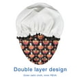 thumbnail image 4 of Shower Caps,Red Orange Mushroom Black Pattern Waterproof Shower Cap for Women 4 Pieces,Double Reusable Hair Cover for Shower PEVA Elastic Stretch Hem, 4 of 7