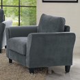 thumbnail image 3 of Lifestyle Solutions Wayne Chair Rolled Arm Microfiber, Dark Grey, 3 of 5