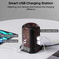 thumbnail image 3 of 13-in-1 Power Strip Tower Surge Protector, SUPERDANNY Desktop Charging Station with 9 Outlets, 4 USB Ports(2USB-C/PD18W), 8 Ft Extension Cord, 1080 Joules, 3-Prong, Grounded, Multiple Protections, 3 of 7