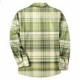 thumbnail image 4 of Men's Plaid Shirts Casual Button Down Shirt Jackets Long Sleeve Stylish Regular Fit Coats with Pockets Fall Soft Outwear (2XL, Green), 4 of 5