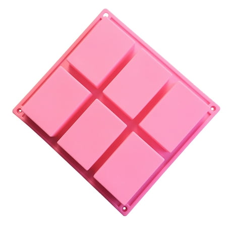 6-cavity Plain Rectangle Craft Soap Mold Silicone Mould for Homemade Cake and Ice