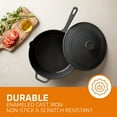 thumbnail image 3 of Bruntmor 5qt Grey Enameled Cast Iron Skillet With Lid & Handle, 3 of 7