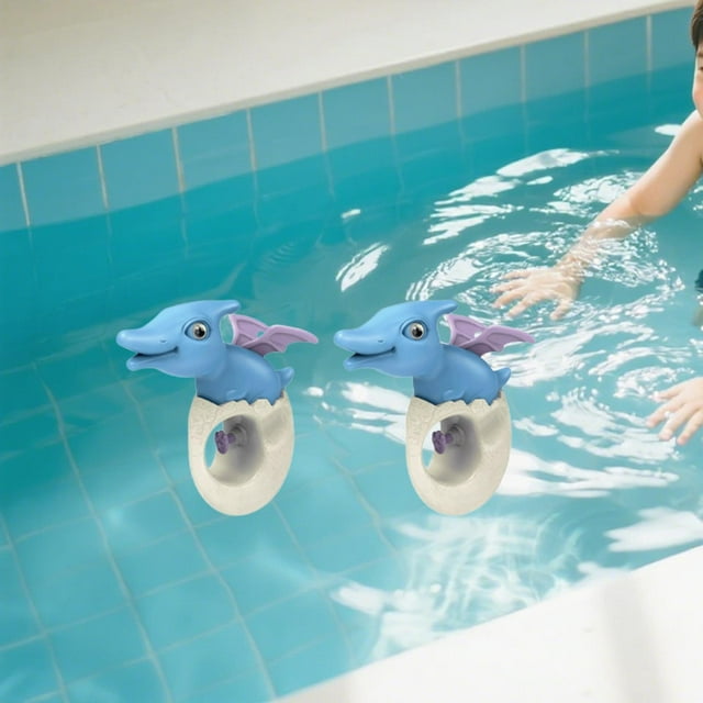 2 piezas de rociador de agua Spray juguete Dinosaurio de mano, juguete de chorro de agua, juego de playa de verano, para bañeras de jardín de césped azul