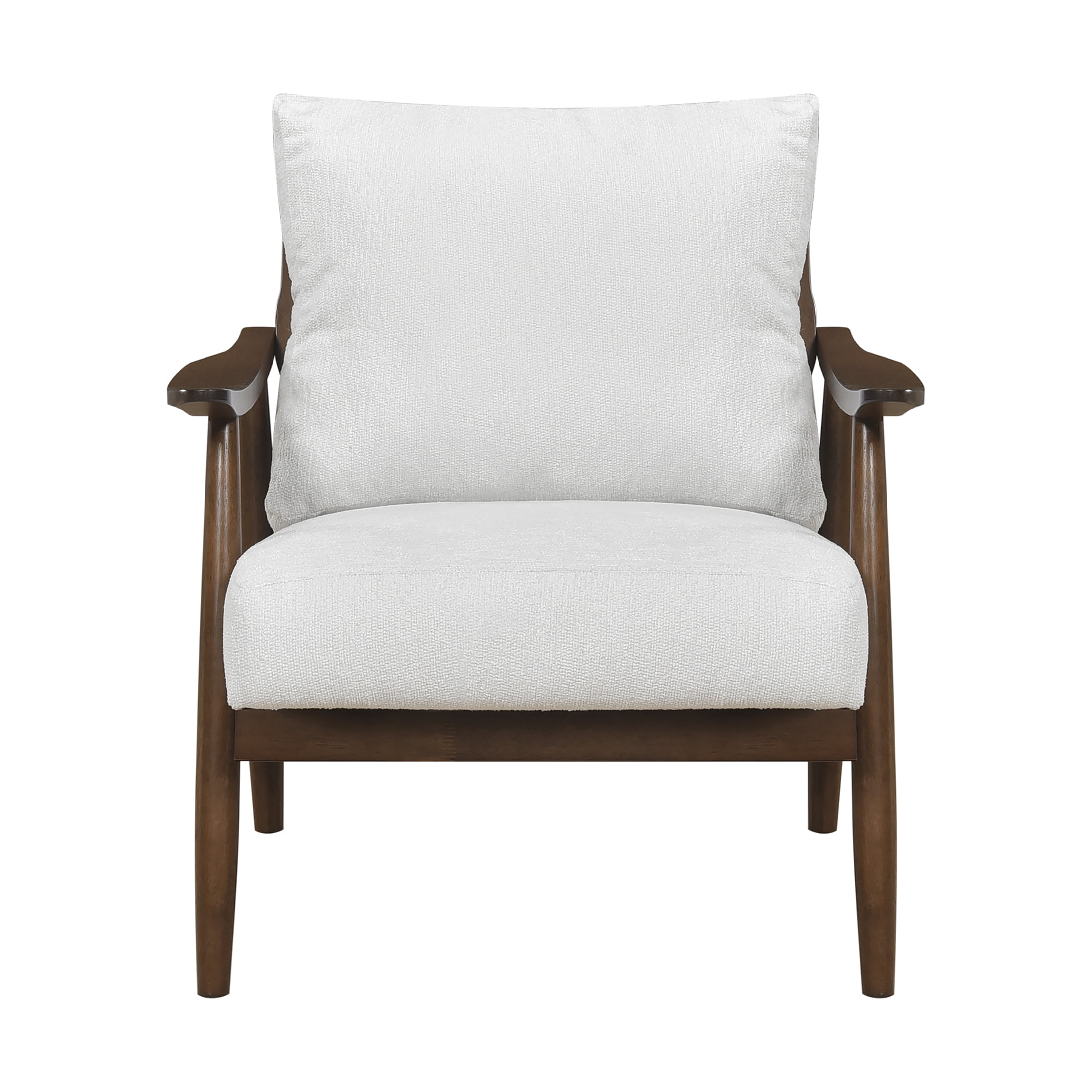 OakvillePark Bellharbor Chenille Accent Chair, Beige and Brown Wood