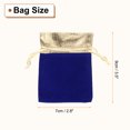 thumbnail image 2 of 20pcs Flocked Cloth Drawstring Bag 2.8 x 3.5 Inch Jewelry Flocked Pouches Gift Bags for Wedding Party Favor Candy Jewelry Packaging Organizing Storage, Gold Blue, 2 of 7