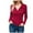Red-46, variant on Women's Long Sleeve Lapel V Neck Shirt - Slim Fitted Business Casual Collared Work Top
