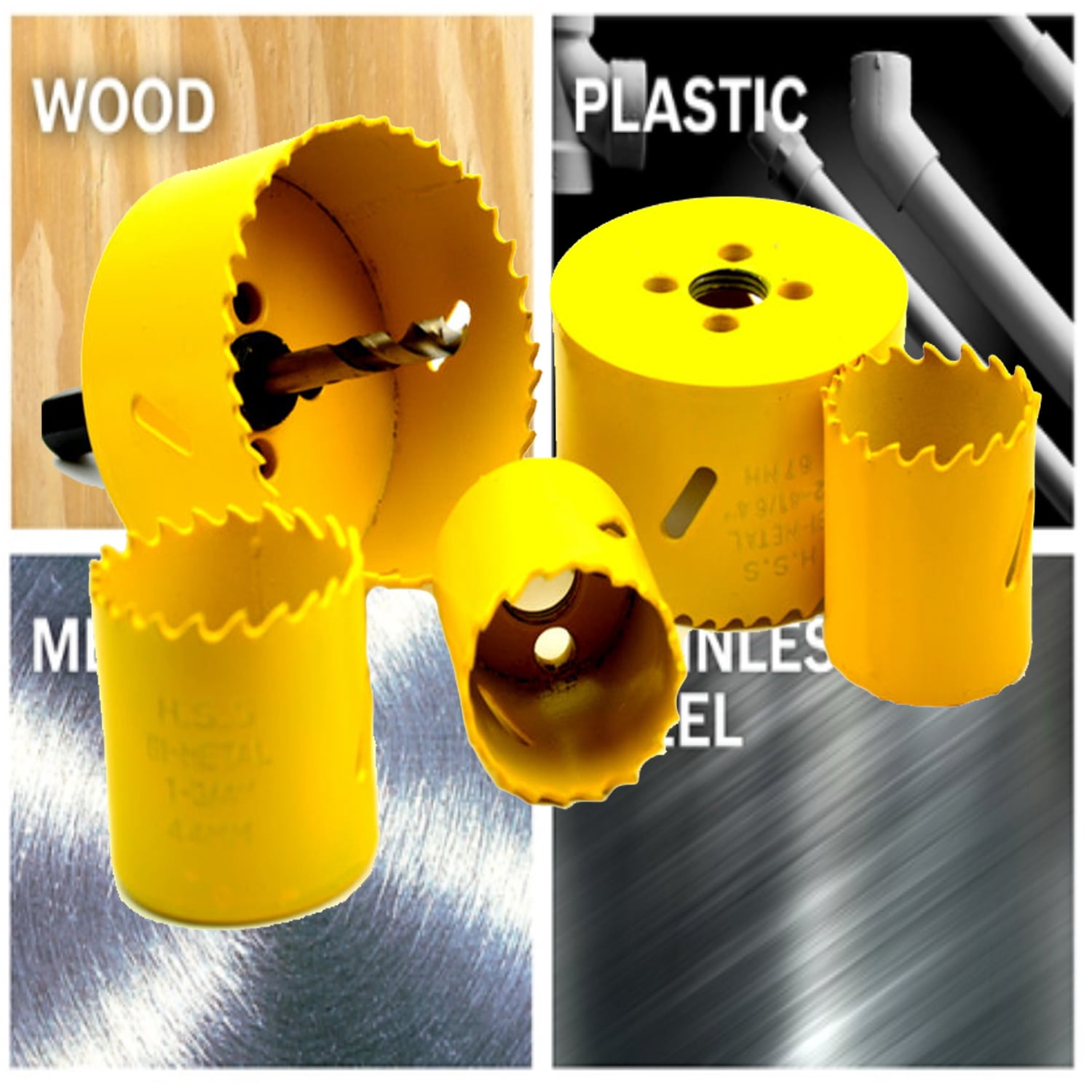 Max-Craft Bi-Metal Hole Saw M42 Cobalt 8% with Arbor and Pilot Center Drill Bit Heavy Duty Bi metal Hole Cutter for Steel, Metal, Wood, Plastic, Aluminum