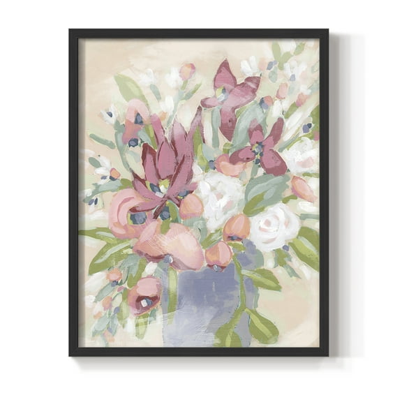 Blush Array I Framed Print in Black Solid Wood Framed Print No Nail Hanging