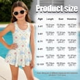 thumbnail image 7 of Xixirimido Rabbit Floral Grids Print Girls One Piece Swimsuits with Skirt Sleeveless Swim Dress Modest Skirted Swimwear with Built-in Shorts UPF 50+ Bathing Suit, 8-9 Years, 7 of 7