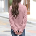 thumbnail image 5 of IUYRTFE Women's Stand Collar Ruffle Trim Blouse Long Sleeve Button Down Solid Color Office Work Shirt, 5 of 5
