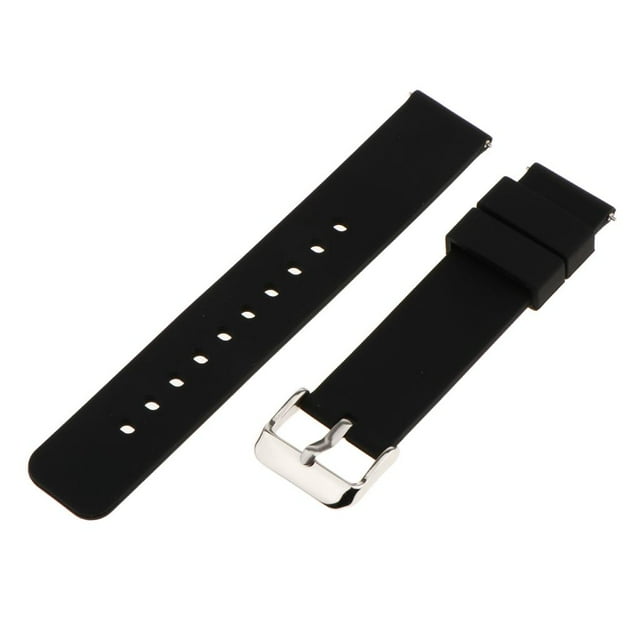 Correa de silicona de repuesto de 20 mm para reloj deportivo inteligente. Negro