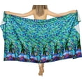 thumbnail image 2 of LA LEELA Women's Beachwear Summer Swimwear Beach Wrap Swim Cover up Halloween Costumes Skirt Bikini Wraps Sarong Coverups Bathing suits for Women One Size Teal, Haunted Trees, 2 of 5